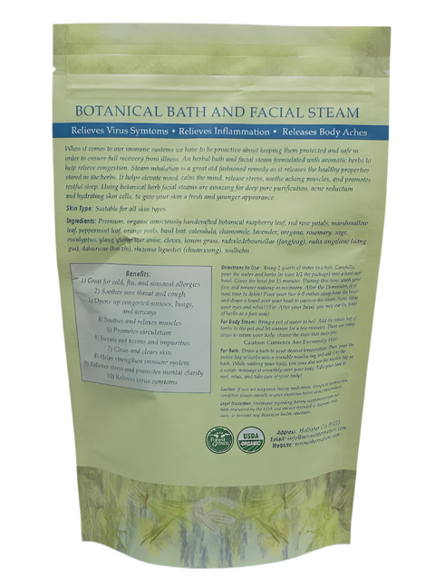 Botanical Bath & Facial Steam | Relieves Virus Symptoms, Inflammation, and Body Aches