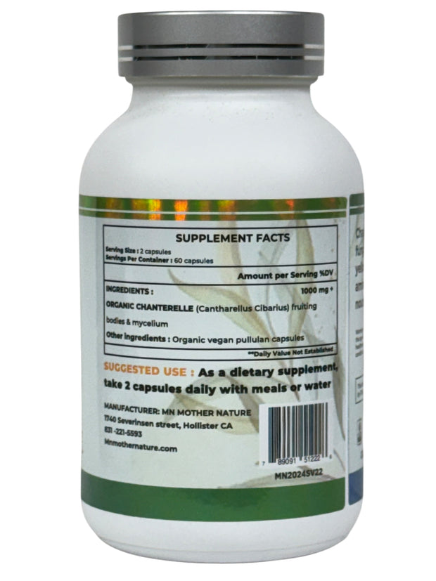 Chanterelle Supplement (1000mg) - 120 capsules